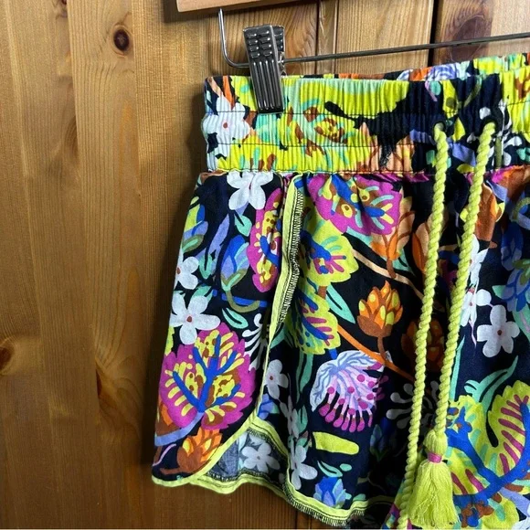 Marcos Navarro Anthropologie Flannel Sleep Shorts Women’s XXS Tropical Tassels‎ - Picture 8 of 11
